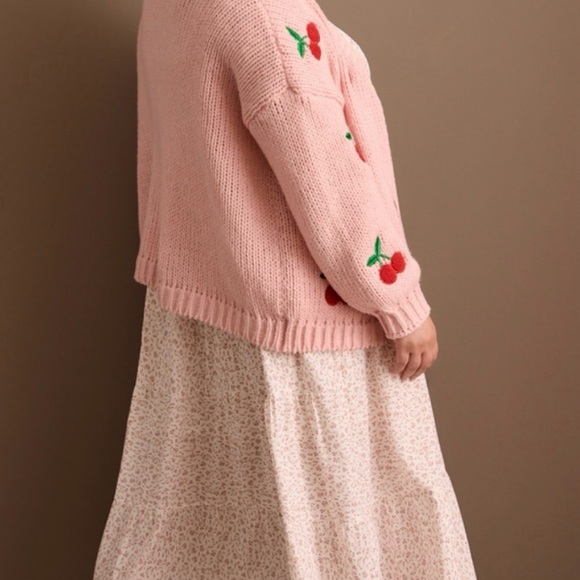ARULA Pink Cherry Oversized Cardigan Sweater SIZE B = 2X = 18/20 **NWT** - Picture 10 of 10